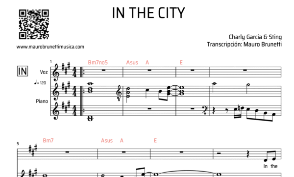 Charly Garcia & Sting - In the city (Partitura FULL) - Image 2