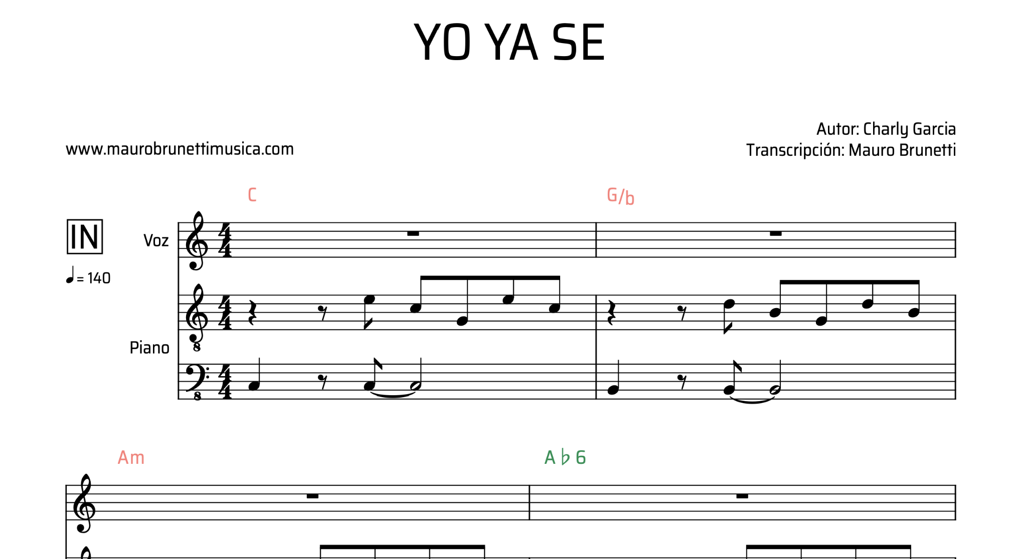 Charly Garcia - Yo ya se (Partitura FULL) - Image 2